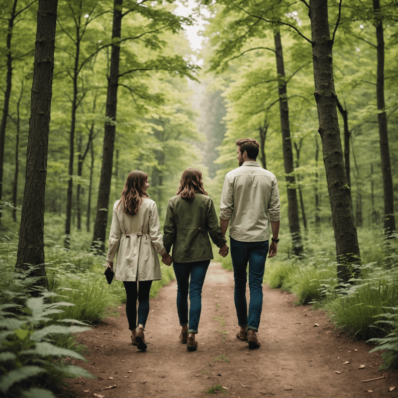 Couple holding hands while walking in nature, symbolizing a life aligned with their values and desires